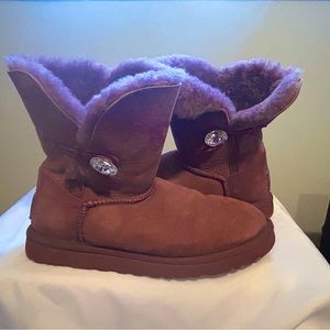 UGG size 8 pink/mauve boots with bling on the heel. Good used condition.